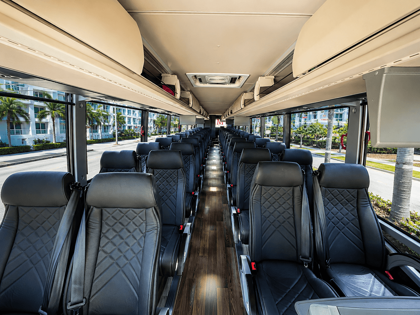 Miami Bus Company motorcoach interior for a cruise port group transfer